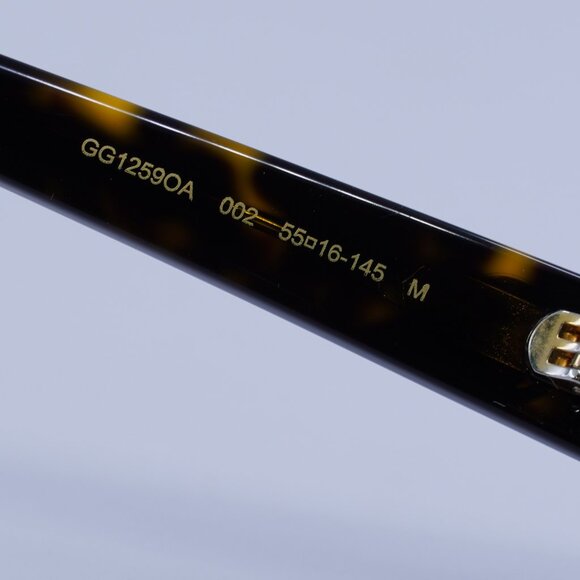 Gucci GG1259OA 002 Eyeglasses Dark Havana 55mm Rectangle Frame - Picture 8 of 11